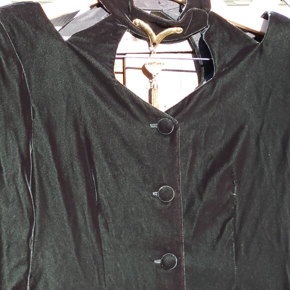 VINTAGE Farouche by Lori Weidner Velvet Green Dress Woman's Size 10 UNIQUE - Picture 4 of 7
